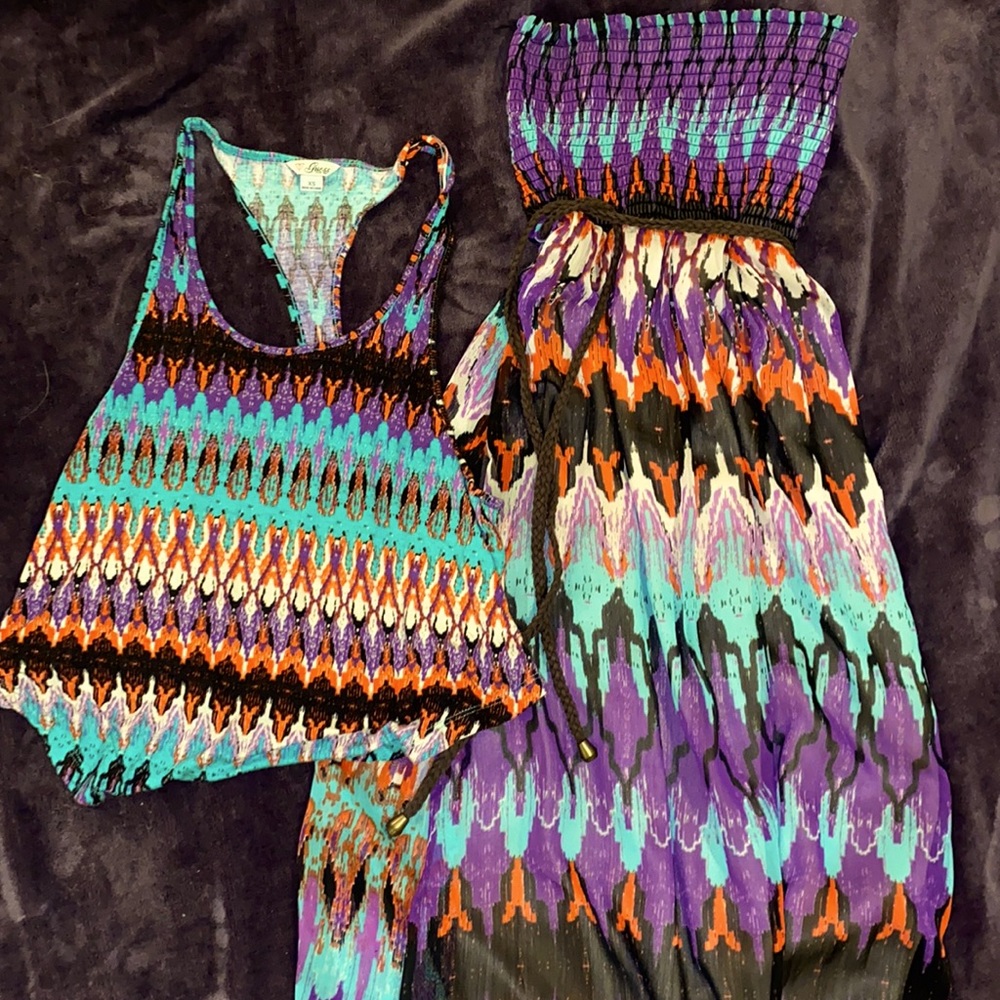 Guess strapless maxi dress & matching tank top